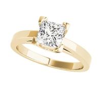 JTC LTD IGI Certified D/VS Princess Cut Lab Grown Diamond Solitaire Engagement Promise Ring | 9K Yellow Gold Ring | Surprise Gift for Her | 0.50Ct-O