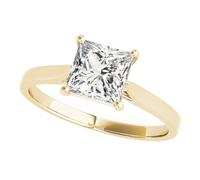 JTC LTD IGI Certified D/VS Princess Cut Lab Grown Diamond Solitaire Engagement Proposal Women Ring | 9K Yellow Gold | Surprise Gift for Her | 2.00Ct-M