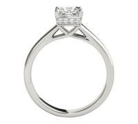 JTC LTD IGI Certified D/VS Princess Cut Lab Grown Diamond Solitaire Engagement Propose Ring | Handmade Silver Hidden Halo Promise Ring | 2.00Ct-R
