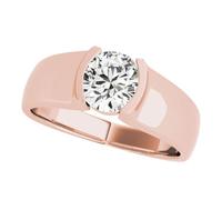 JTC LTD IGI Certified D/VS Round Cut Lab Grown Diamond Half Bezel Set Promise Ring for Her | 9K Rose Gold Ring | Birthday Gift | 1.50Ct-H
