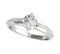 JTC LTD IGI Certified D/VS Round Cut Lab Grown Diamond Silver Engagement Ring for Women | 0.75Ct-S
