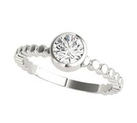 JTC LTD IGI Certified D/VS Round Cut Lab Grown Diamond Silver Engagement Ring for Women | 1.00Ct-I