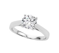 JTC LTD IGI Certified D/VS Round Cut Lab Grown Diamond Silver Engagement Ring for Women | 1.00Ct-L