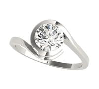 JTC LTD IGI Certified D/VS Round Cut Lab Grown Diamond Silver Engagement Ring for Women | 2.00Ct-I