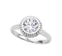 JTC LTD IGI Certified D/VS Round Cut Lab Grown Diamond Silver Engagement Ring for Women | Silver Diamond Proposal Ring | 1.50Ct-Q