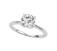 JTC LTD IGI Certified D/VS Round Cut Lab Grown Diamond Silver Engagement Ring for Women | Silver Proposal Ring | 1.00Ct-I
