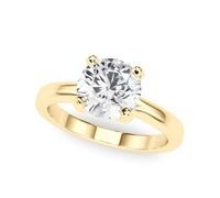 JTC LTD IGI Certified D/VS Round Cut Lab Grown Round Diamond Engagement Ring | 9K Yellow Gold | 2.00Ct-R