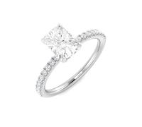 JTC LTD IGI Certified Emerald & Round Cut D/VVS Lab Grown Diamond Prong Set Pavé Engagement Ring for Women | 9K Rose Gold | Promise Ring for Her | 2.00Ct-I