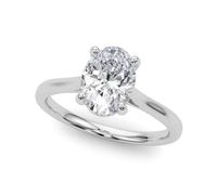 JTC LTD IGI Certified Lab Grown Diamond Engagement Ring | 1.50Ct 925 Silver Solitaire Prong Set Ring for Women | Surprise Gift for Her | Size-O