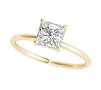 JTC LTD IGI Certified Princess Cut D/VS Lab Grown Diamond Solitaire Engagement Ring | 9K Yellow Gold | Surprise Gift for Her | 0.20Ct-O