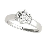JTC LTD IGI Certified Round Cut D/VS Lab Grown Diamond Proposal Ring for Her | 9K White Gold Ring | Side Stone Diamond Ring | 2.00Ct-J