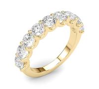 JTC LTD Lab Grown Diamond Eternity Ring Women 9 Stone | Round Brilliant D VS | | 18K Yellow Gold Ring | 0.75Ct-N