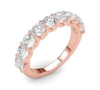 JTC LTD Lab Grown Diamond Eternity Ring Women 9 Stone | Round Brilliant D VS | | 9K Rose Gold Ring | 0.75Ct-I