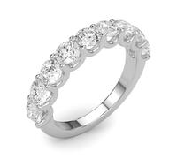 JTC LTD Lab Grown Diamond Eternity Ring Women 9 Stone | Round Brilliant D VS | | Silver Ring | 0.75Ct-I
