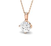 JTC LTD Lab Grown Diamond Solitaire Pendant Without Chain for Women | 4 Claw D/VS Round Brilliant Cut Diamond Pendant | 1.00 Ct 9K Rose Gold