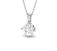 JTC LTD Lab Grown Diamond Solitaire Pendant Without Chain for Women | 4 Claw D/VS Round Brilliant Cut Diamond Pendant | 0.75 Ct 9K White Gold
