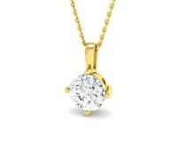 JTC LTD Lab Grown Diamond Solitaire Pendant Without Chain for Women | 4 Claw D/VS Round Brilliant Cut Diamond Pendant | 1.50 Ct 9K Yellow Gold