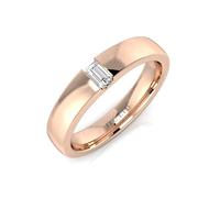 JTC LTD Luxu London Emerald Cut Lab Grown Diamond Bezel Band Ring D VVS 9K Yellow Gold 1.00Ct-N