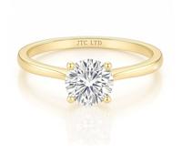 JTC LTD Natural Diamond Women Solitaire Engagement Ring In 9KT (375) UK Hallmarked Gold | FG Color, SI Clarity | Made In UK (0.25 Carat, 9k Yellow Gold, O)