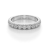 JTC LTD Natural Round Diamond Full Eternity Ring for Women, Wedding Ring, 1.00ct Diamond Set In French Pave 9K Gold, (White Gold, M)