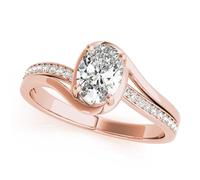 JTC LTD Oval Cut Bypass Lab Grown Diamond Engagement Ring For Women | 1.00Ct CVD Diamond |9K Rose Gold| Size-M