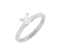 JTC LTD Princess Cut Lab Grown Diamond 3 Prong Solitaire Engagement Ring D VVS 9K White Gold 0.50Ct-P