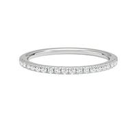 JTC LTD Round Cut Lab Grown Diamond Half Eternity Ring for Women, Make in 925 Sterling Silver, 9K/18K Gold, Platinum, 0.25ct to 0.50ct D/VVS clarity, Pavé Set Slim Band, Wedding Anniversary for Gift
