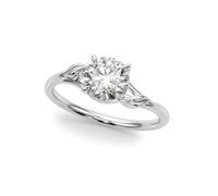 JTC LTD Solitaire Lab-Grown Diamond Engagement Ring Round Brilliant Cut 0.33 Ct White Gold Twisted Band Classic Bridal Jewelry Size O