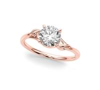 JTC LTD Solitaire Lab-Grown Diamond Engagement Ring Round Brilliant Cut 0.50 Ct RoseGold Twisted Band Classic Bridal Jewelry Size O