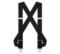 JTCMOJS Side Clips Suspenders for Men Heavy Duty 2" Trucker Style Work Suspender, 1.6"/Black, One Size