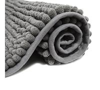 JTdiffer Bathroom Rug 21x32 inch Non Slip, Super Absorbent Bathroom Mat, Extra Soft Bath Mat and Quick Dry Chenille Bath Rugs Carpet for Tub, Shower, Bath Room, Bedroom, Kitchen, Sink (Grey)