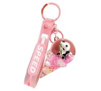 JTDZ Creative Ice Cream Bamboo Panda Liquid Keychain Cute Floating Quicksand Animal Keyring Car Keys Bags Pendant for Women