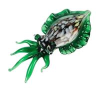 JTDZ Cute Cuttlefish Figurine Art Handmade Blown Glass Ocean Animal Statue Collectible Desk Crystal Ornaments for Centerpiece Home Office Aquarium Deco