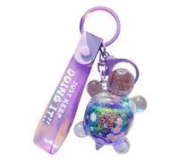 JTDZ Cute Sea Turtle Quicksand Keychain Creative Motion Purple Liquid Ocean Animal Keyring Backpack Pendant for Women Men