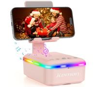 JTEMAN Gifts for Men Women,Cell Phone Stand with Bluetooth Speaker and LED Light,Cool Tech Gadgets,Unique Birthday Gifts for Men Husband Mom Dad-Pink