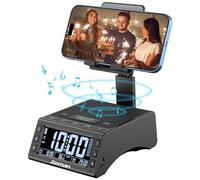 JTEMAN Gifts for Men Women,Cell Phone Stand with Wireless Bluetooth Speaker,Adjustable Cool Tech Kitchen Gadgets,Unique Birthday Gift Idea for Him, Husband, Boyfriend（Black）