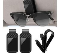 JTENGYAO 2 Pcs Car Sun Visor Sunglasses Holder Black Sunglasses Holder