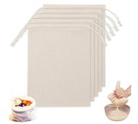 JTENGYAO 3-Piece Reusable Cotton Muslin Straining Bags - Fine Mesh Food Filter Bags for Nut Milk, Juice, Cheesecloth, Yogurt, Home Brewing (25cm x 35cm)