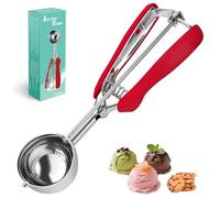 JTENGYAO Ice Cream Scoop 6cm, Large Stainless Steel Cookie Scoop with Easy Trigger Release Good Grips for Mashed Potato, Meatballs, Mellon Balls and Cookie