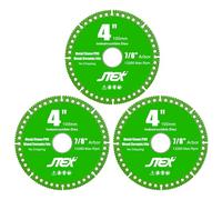 JTEX Indestructible Disc for Angle Grinder with 4 Inch Diameter, 7/8" Arbor, Multifunctional Diamond Cutting Blade for Metal, Stone, Wood, Tile, Concrete, PVC Pipes(3-Pack)