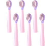 JTF Children's Toothbrush Replacement Heads, Compatible with JTF-J60 Electric Toothbrush (3-12 Years), Soft Bristles, Pink&Purple, Pack of 6