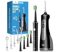 JTF Electric Toothbrush with Water Flosser Combo, 2-in-1 Portable Oral Clean Kit for Teeth Brushing & Flossing,Multiple Modes for Teeth Cleaning and Gum Health Home & Travel Use, Black