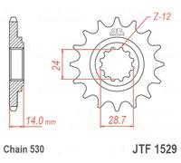 JTSPROCKETS JTF1529.16 Chain Pinion