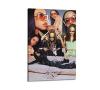 JTFCKH Aaliyah Rapper Music Signed Limited Album Cover Prints Posters Canvas Wall Art Room Aesthetic Posters Music Classroom Bedroom Wall Decor Art 20x30inch(50x75cm) Frame-style