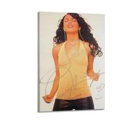JTFCKH Aaliyah Rapper Music Signed Limited Album Cover Prints Posters Canvas Wall Art Room Aesthetic Posters Music Classroom Bedroom Wall Decor Art 08x12inch(20x30cm) Frame-style
