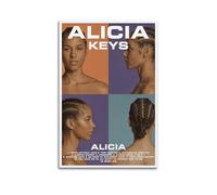 JTFCKH Alicia Keys Rapper Music Signed Limited Album Cover Prints Posters Canvas Wall Art Room Aesthetic Posters Music Classroom Bedroom Wall Decor Art 20x30inch(50x75cm) Unframe-style