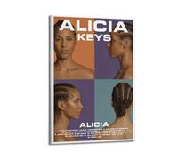 JTFCKH Alicia Keys Rapper Music Signed Limited Album Cover Prints Posters Canvas Wall Art Room Aesthetic Posters Music Classroom Bedroom Wall Decor Art 12x18inch(30x45cm) Frame-style