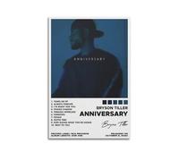 JTFCKH Anniversary Bryson Tiller Rapper Music Signed Limited Album Cover Prints Posters Canvas Wall Art Room Aesthetic Posters Music Classroom Bedroom Wall Decor Art 16x24inch(40x60cm) Unframe-style