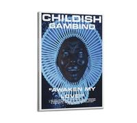 JTFCKH Childish Gambino Rapper Music Signed Limited Album Cover Prints Posters Canvas Wall Art Room Aesthetic Posters Music Classroom Bedroom Wall Decor Art 16x24inch(40x60cm) Frame-style
