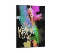 JTFCKH Kesha Rapper Music Signed Limited Album Cover Prints Posters Canvas Wall Art Room Aesthetic Posters Music Classroom Bedroom Wall Decor Art 20x30inch(50x75cm) Frame-style
